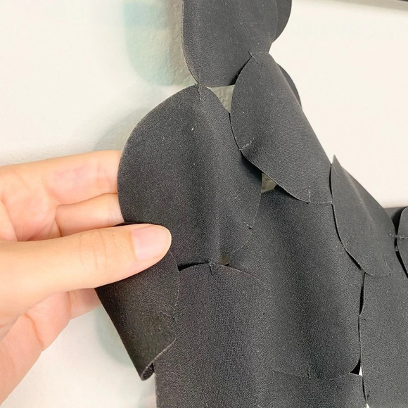 A.W.A.K.E. Mode Crepe Multi Circle Asymmetric Dress Black - Picture 13 of 16